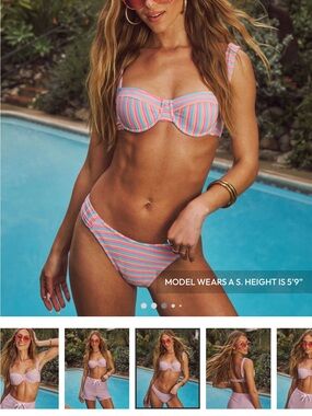 VICI lagoon striped terry cloth bikini set never been worn